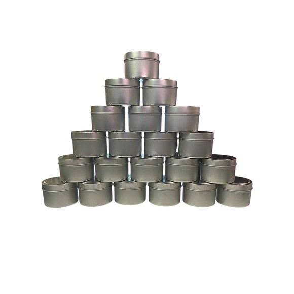 21 Pack 5oz Empty Silver Candle Tins with Lids For Candle Making - Open Box - Picture 2 of 12